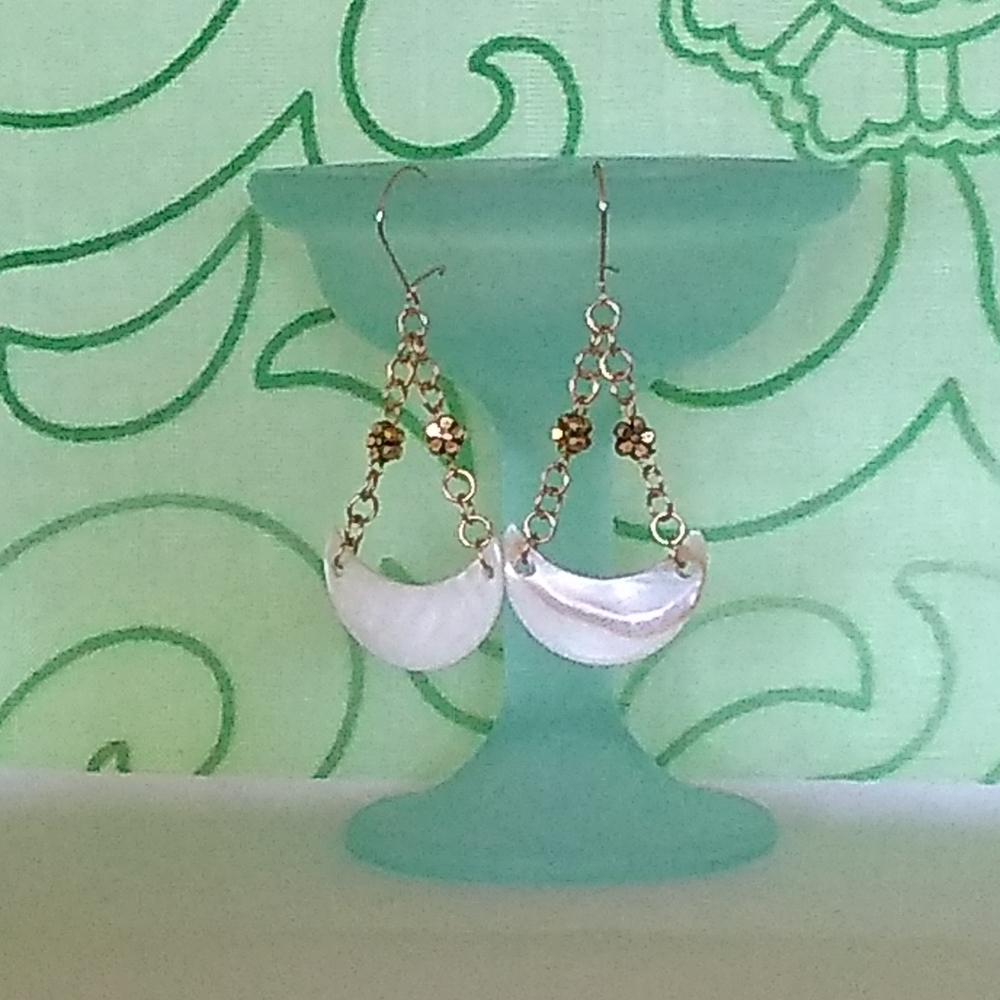 crescent shell earrings